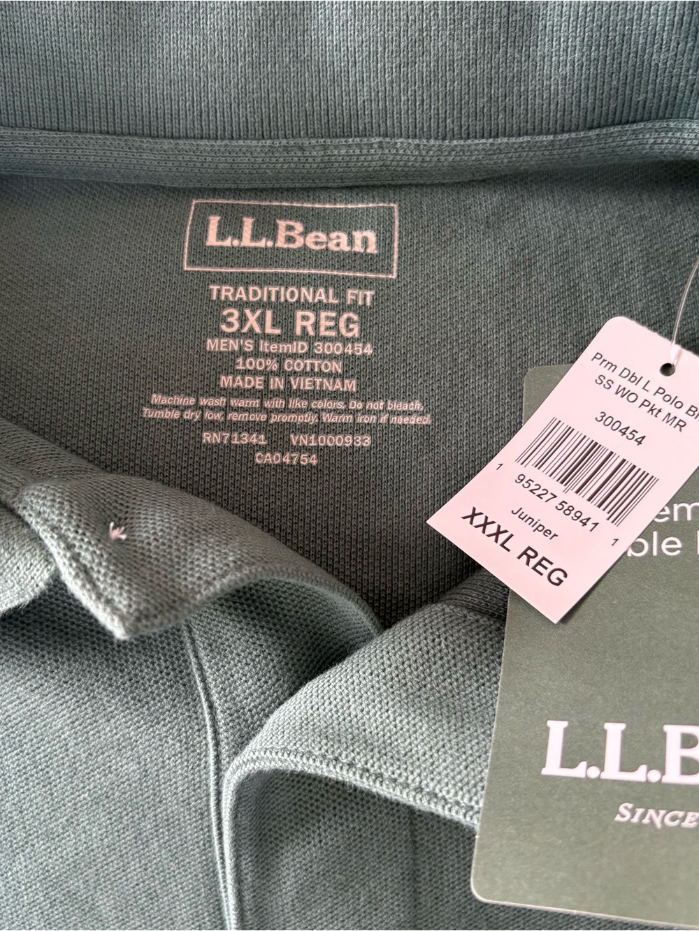 L.L.Bean Traditional Fit Polo in Sage Green